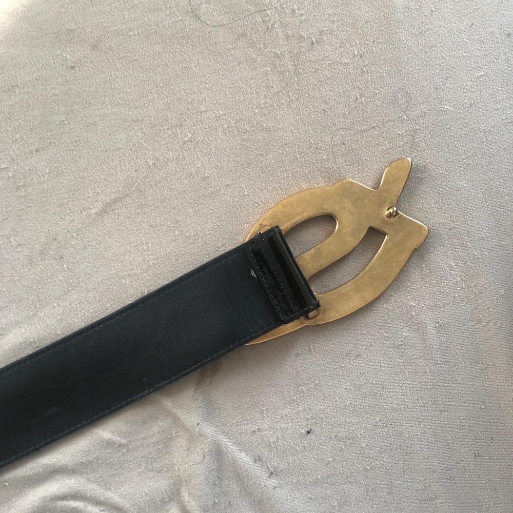 YSL Black Belt with Gold Buckle